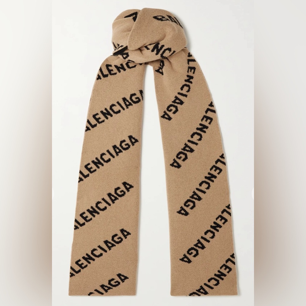 BALENCIAGA Wool-jacquard scarf, brand new with tags